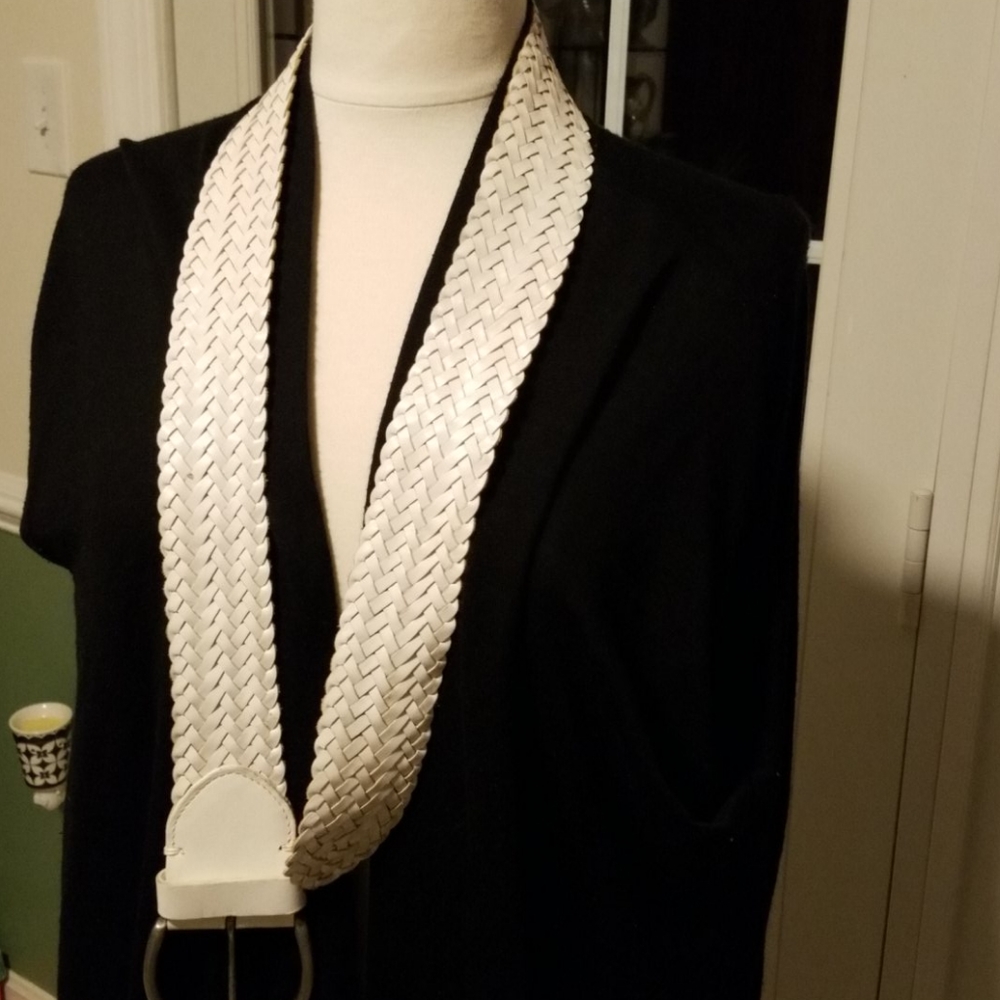 🎄Clearance 🎄White braided Leather Belt